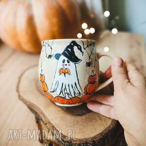 ręcznie malowany - duch, kubek halloween