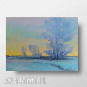 zima - praca formatu 18/24 cm, pejzaż pastele suche, rysunek