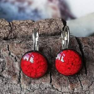 czerwone kolczyki wiszące boho hand - made minimalistyczna biżuteria prezent dzień mamy