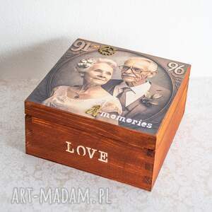 pudełko drewniane żyją długo, koziołkowe love ślub, rocznica, dzień babci
