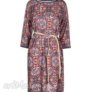 sukienka boho style - arancione etnic, sukinka, etniczny swobodny wiosna, lato