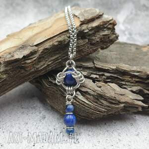handmade wisiorki wisiorek chainmaille - lapis lazuli