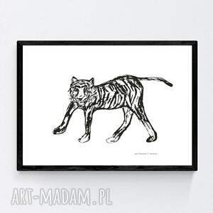 tygrys plakat, plakat z tygrysem, minimalizm skandynawski fajna