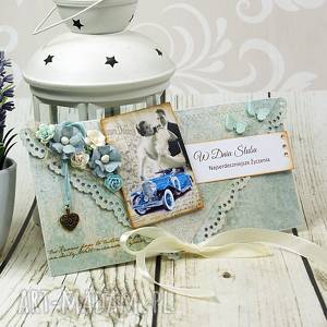 handmade scrapbooking kartki kartka z okazji ślubu - retro