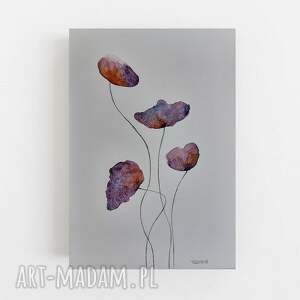 fioletowe kwiatki - akwarela formatu a4