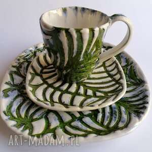 handmade ceramika komplet egzotyczny