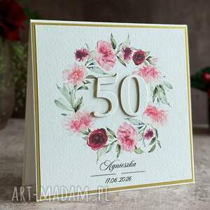 kartka urodzinowa z kopertą prezentową, bh 21b 50 urodziny prezent