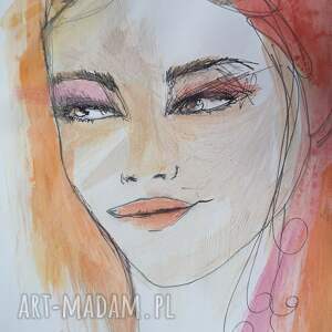 W tamtą stronę - oryginalna grafika mixed media A4