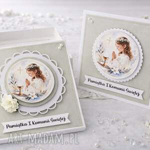 pamiątka i komunii świętej - kartka w pudełku scrapbooking