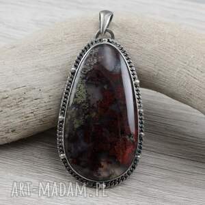 Agat mszysty i srebro - wisior 1878a, i - w srebrze