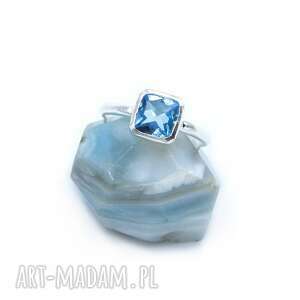 perfect blue, topaz, pierścionek, skyblue, srebrny, klasyczny, aniagrys