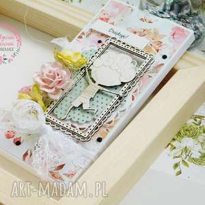 handmade scrapbooking kartki czekoladownik - podziękowanie