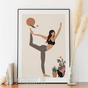 plakat joginka a4, dla fanow jogi, do mieszkania, joga