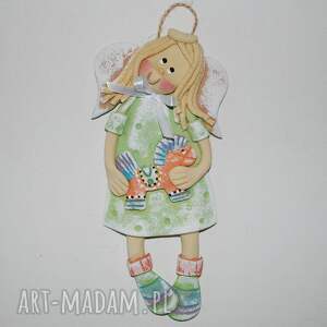 Lubię te koniki - aniołek z masy solnej, prezent, dekoracja