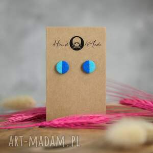 Kolczyki Dots Half - niebiesko błękitne, kolorowe