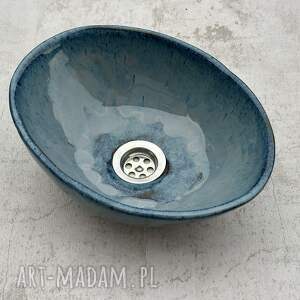 Granatowa, umywalka rękodzieło