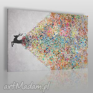 obraz na płótnie - jeleń kolory - 120x80 cm - VAKU DSGN