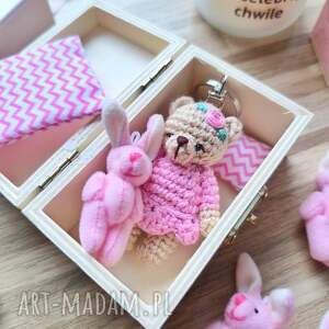 Miś breloczek Różyczka Brelok, szkatułka i króliczek, pościel, misie