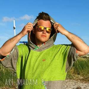 ręcznie robione morsowanie surf poncho - green mexico - szlafrok do morsowania