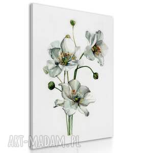 obraz drukowany na płótnie białe kwiaty 50x70cm 03156 do salonu