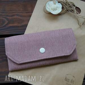 hand-made portfele różowy materiałowy portfelik