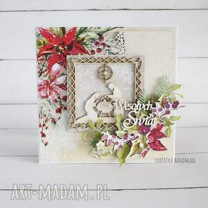 kartka świąteczna z szopką, bn30 boże narodzenie scrapbooking