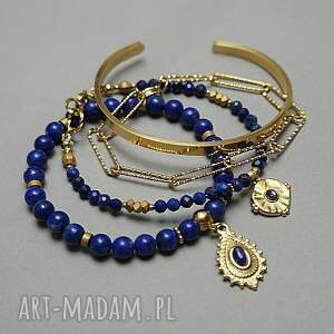 handmade zestaw bransoletek lapis lazuli - szlachetna kolekcja