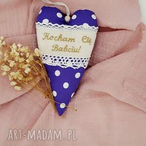 KOKODYNA - Serce zawieszka z haftem prezent na dzień babci, haftowane, serduszko