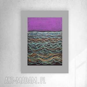 nowoczesny rysunek 30x40, morze grafika na ścianę, minimalizm obrazek, morski pejzaż