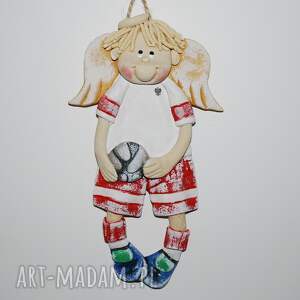 magosza będę piłkarzem - aniołek z masy solnej, prezent, dekoracja, aniołki