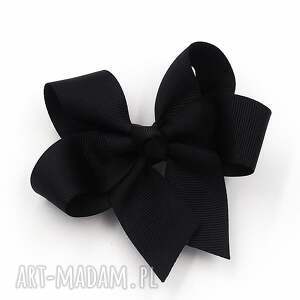 handmade dla dziecka spinka do włosów big bow black
