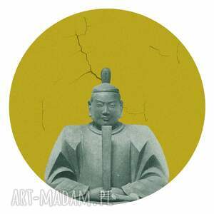 Mural dots kusonoki miodowy - okrągła dekoracja ścienna, wallstick, grafika naklejka