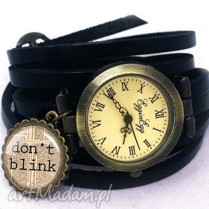 zegarki dont blink - zegarek / bransoletka na skórzanym pasku, doctor, who