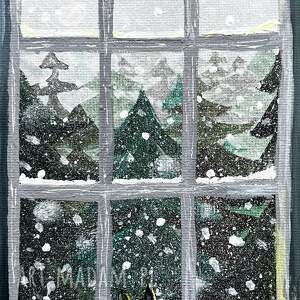 mój przytulny domek ii, obraz las śnieg, upominek kot, widoki