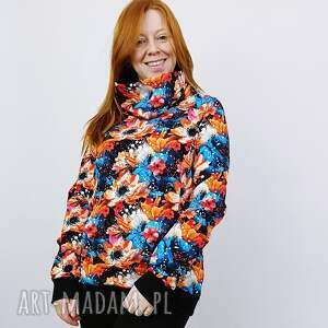 ręcznie zrobione bluzy bluza damska wiola malowane kwiaty 2xs - 3 XL