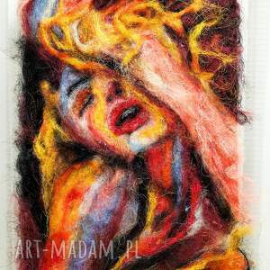 Kobieta z Włókien, sizal portret, sztuka tkaniny, duży obraz