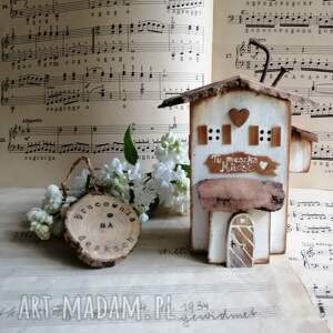 domek drewniany stojący no 5, rustykalny dekor, ozdoba do postawienia