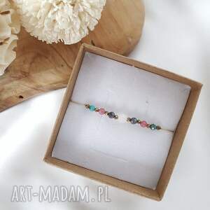 bransoletka z kamieniami naturalnymi, biżuteria handmade, rodonit, jadeit