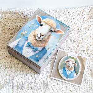 handmade pokoik dziecka zestaw urodzinowy - owieczka / chłopczyk