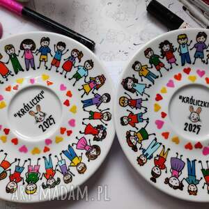 kubki na zamówienie 3 zestawy filiżanka ze spodkiem dla nauczyciela malowana