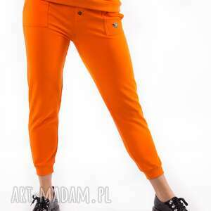 spodnie dresowe orange z nadrukiem 3 for, płaszcz, bluza, sukienki
