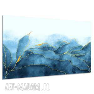 Obraz abstrakcyjne góry 120x80 cm - marmur, granat i złoto