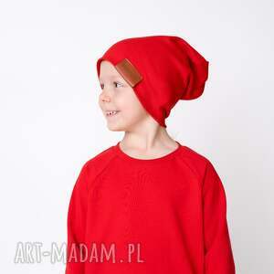 czapka podwójna czerwona dla dziecka