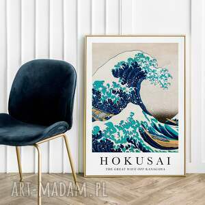 hokusai the great wave off kanagawa - plakat 50x70 cm do wnetrza