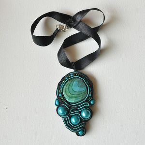 handmade wisiorki naszyjnik - wisior sutasz/ soutache