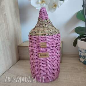 pojemnik z papierowej wiklina, organizer, kredki
