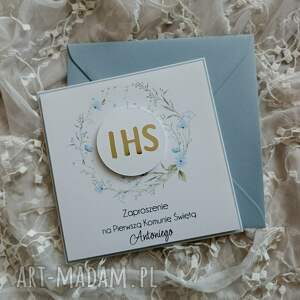 Zaproszenie komunijne - Blue Grace