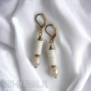 limitowane kolczyki: kolekcja summer white: perły & muszla