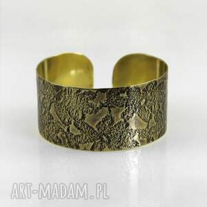 kwiaty - mosiężna bransoleta 2508 04 ooak prosta bransoletka kolorze złota