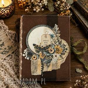 Ciemny notes A6 z krukami - junk journal na prezent